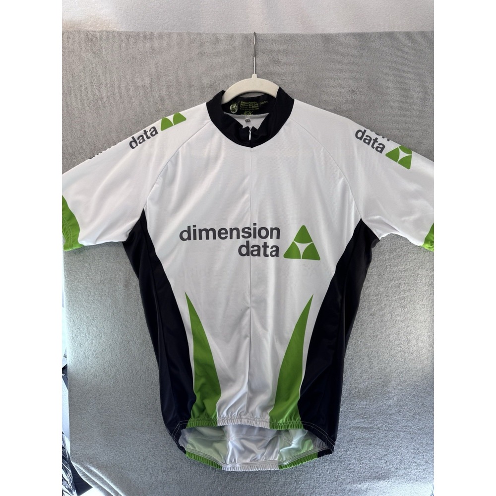 JEK Sports Cycling Jersey Men’s XL Dimension Data Full Zip Race Bike
